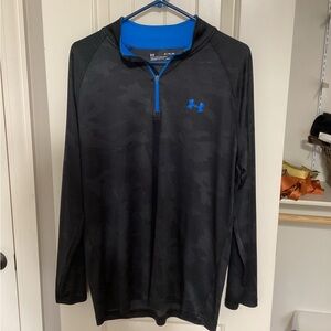 Men’s Under Armour Quarter zip Black Camo/Blue